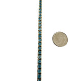14k Yellow Gold and 7.2cttw Blue Topaz 15.4g Solid Tennis Bracelet Italy 7.25"