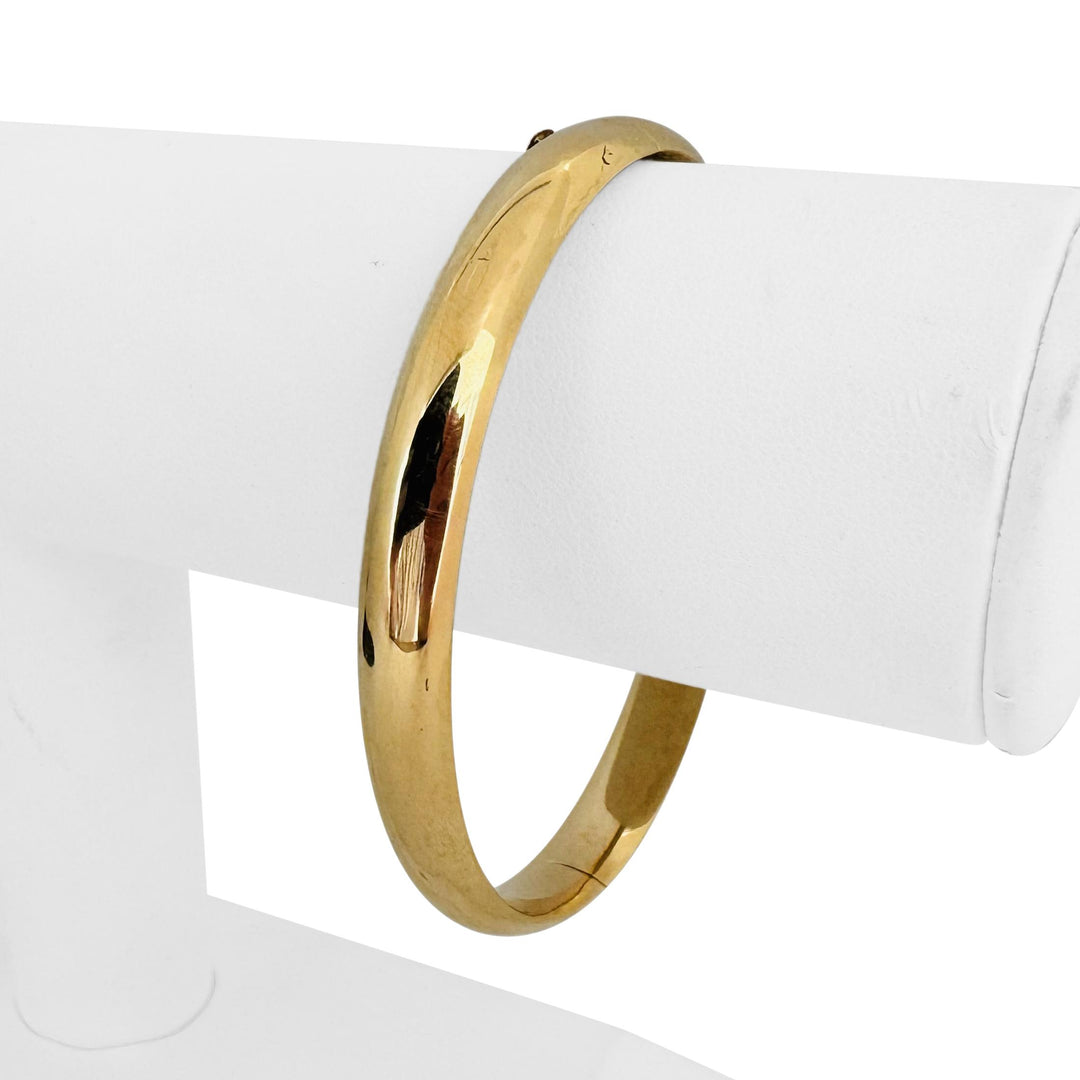 14k Yellow Gold 9.2g Ladies Polished 8mm Oval Bangle Bracelet 7.5"