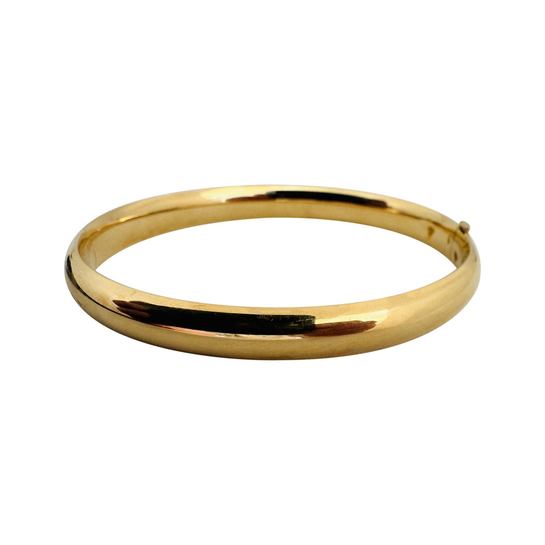 14k Yellow Gold 9.2g Ladies Polished 8mm Oval Bangle Bracelet 7.5"