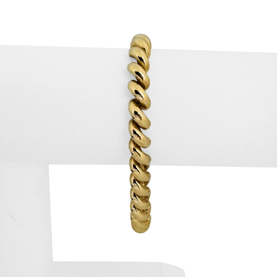 14k Yellow Gold 14.2g Ladies Polished 7mm San Marco Link Bracelet 7"