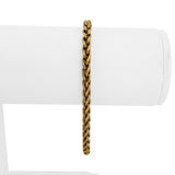 14k Yellow Gold 5g Hollow Ladies 4mm Wheat Link Bracelet Italy 7.25"