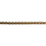 14k Yellow Gold 5g Hollow Ladies 4mm Wheat Link Bracelet Italy 7.25"