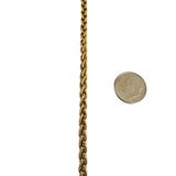 14k Yellow Gold 5g Hollow Ladies 4mm Wheat Link Bracelet Italy 7.25"