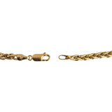 14k Yellow Gold 5g Hollow Ladies 4mm Wheat Link Bracelet Italy 7.25"