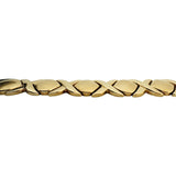 14k Yellow Gold 20g Ladies Thick 13mm Hugs and Kisses XO Link Bracelet Italy 7"