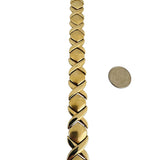 14k Yellow Gold 20g Ladies Thick 13mm Hugs and Kisses XO Link Bracelet Italy 7"