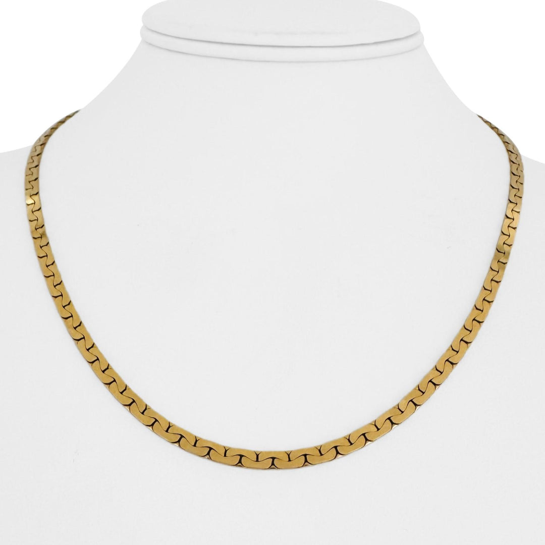 14k Yellow Gold 19.4g Solid Vintage 3.5mm Thick Cobra C Link Chain Necklace 18"