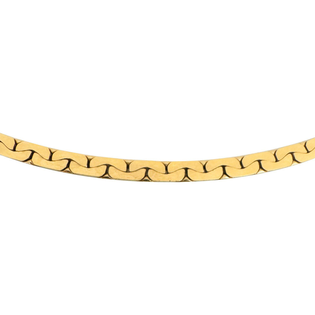 14k Yellow Gold 19.4g Solid Vintage 3.5mm Thick Cobra C Link Chain Necklace 18"