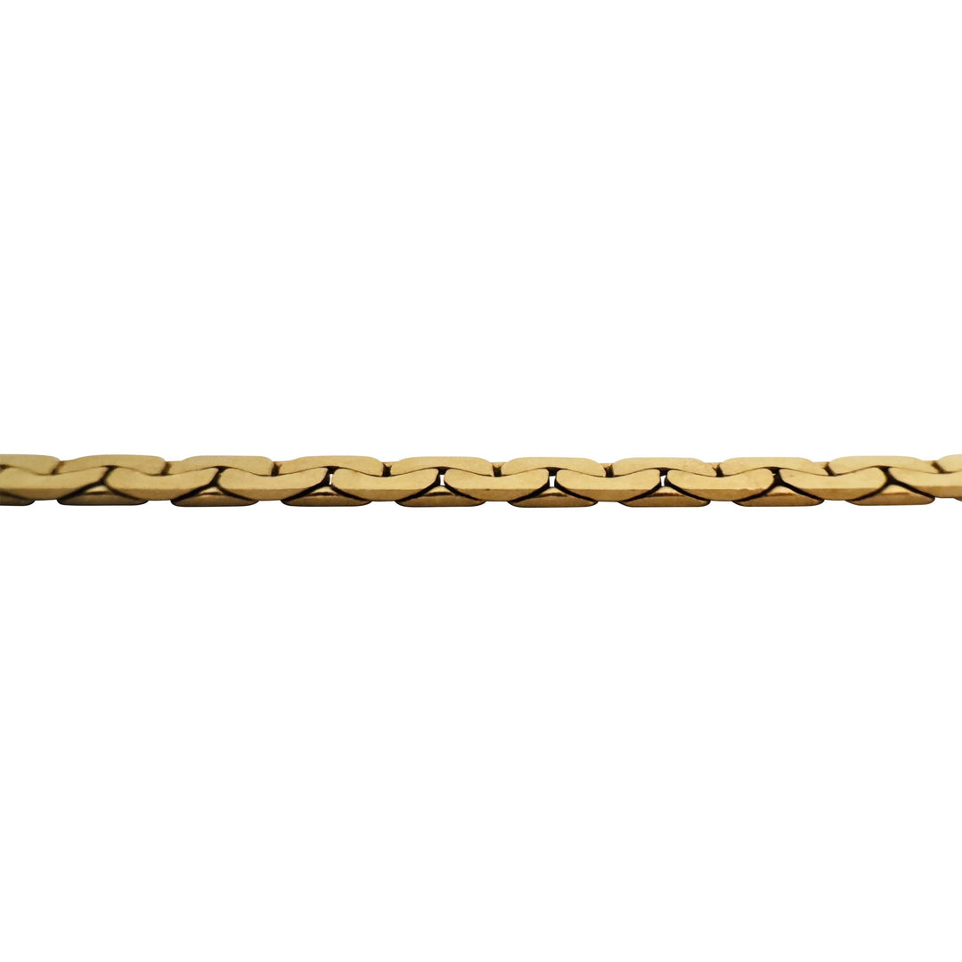 14k Yellow Gold 19.4g Solid Vintage 3.5mm Thick Cobra C Link Chain Necklace 18"