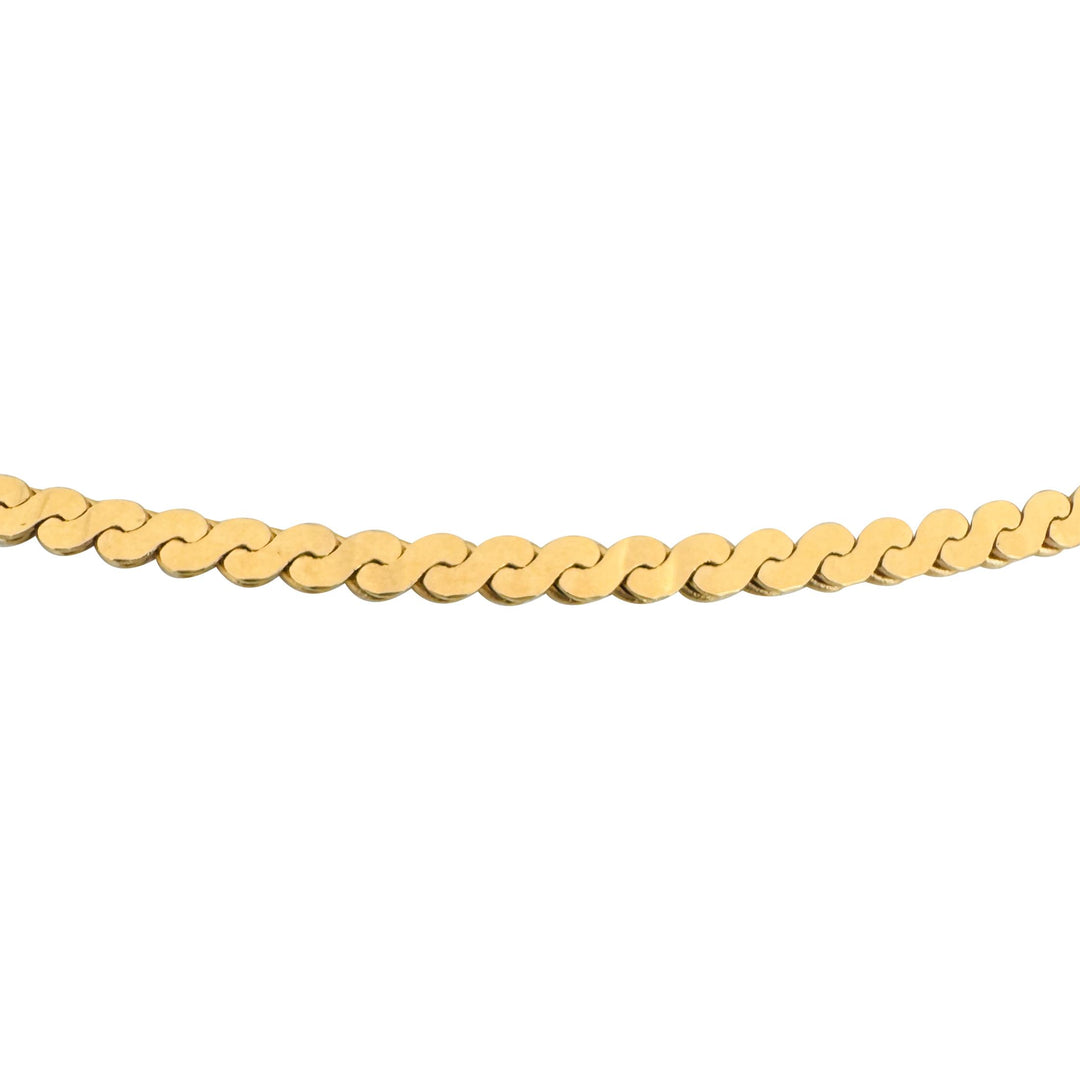 14k Yellow Gold 21g Solid Heavy 3.5mm Thick Serpentine Link Necklace Italy 20"