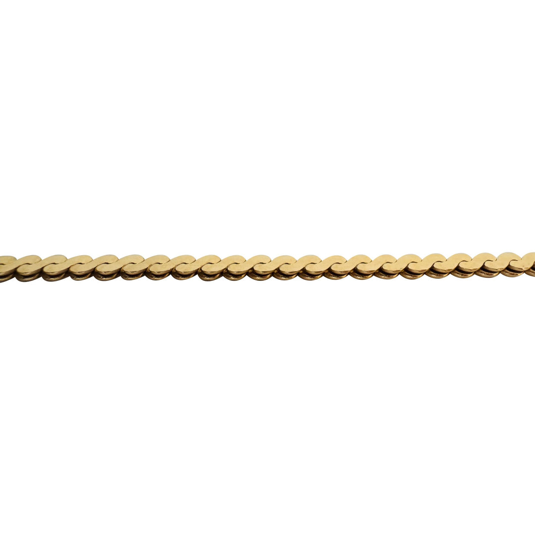 14k Yellow Gold 21g Solid Heavy 3.5mm Thick Serpentine Link Necklace Italy 20"