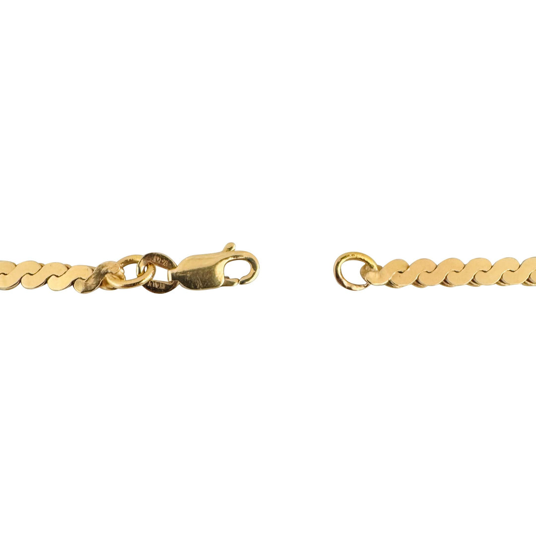 14k Yellow Gold 21g Solid Heavy 3.5mm Thick Serpentine Link Necklace Italy 20"