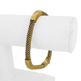 14k Yellow Gold 17g Ladies Fancy Popcorn Link Bar Flex Bangle Bracelet Italy 8"