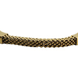 14k Yellow Gold 17g Ladies Fancy Popcorn Link Bar Flex Bangle Bracelet Italy 8"