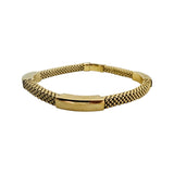 14k Yellow Gold 17g Ladies Fancy Popcorn Link Bar Flex Bangle Bracelet Italy 8"