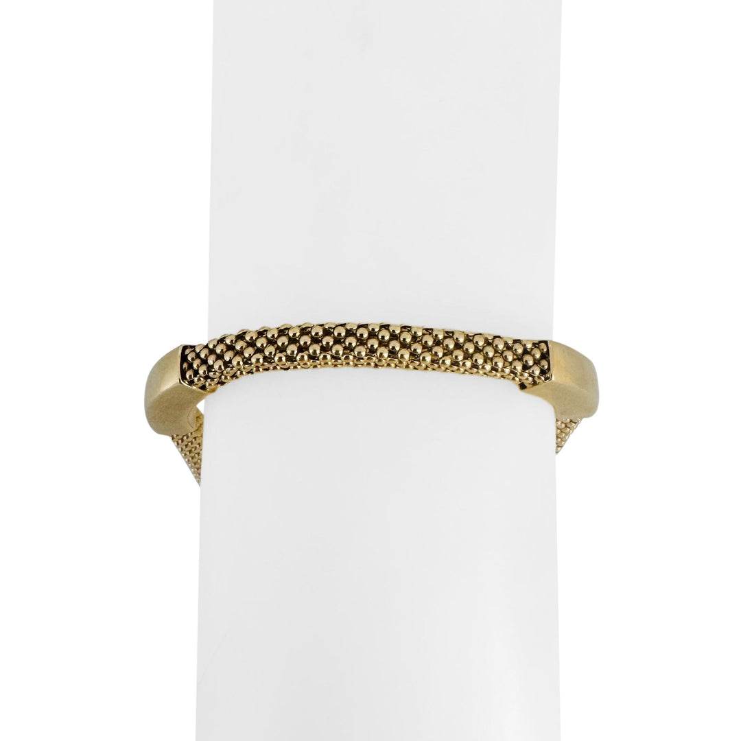 14k Yellow Gold 17g Ladies Fancy Popcorn Link Bar Flex Bangle Bracelet Italy 8"