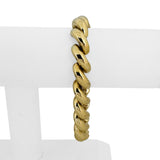 14k Yellow Gold 31g Heavy Polished 11mm San Marco Link Bracelet Italy 8.25"