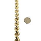 14k Yellow Gold 31g Heavy Polished 11mm San Marco Link Bracelet Italy 8.25"