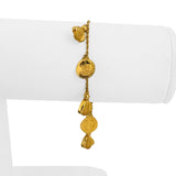 22k Yellow Gold 3.7g Very Small Cable Link Charm Bracelet 5.75"