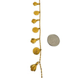 22k Yellow Gold 3.7g Very Small Cable Link Charm Bracelet 5.75"