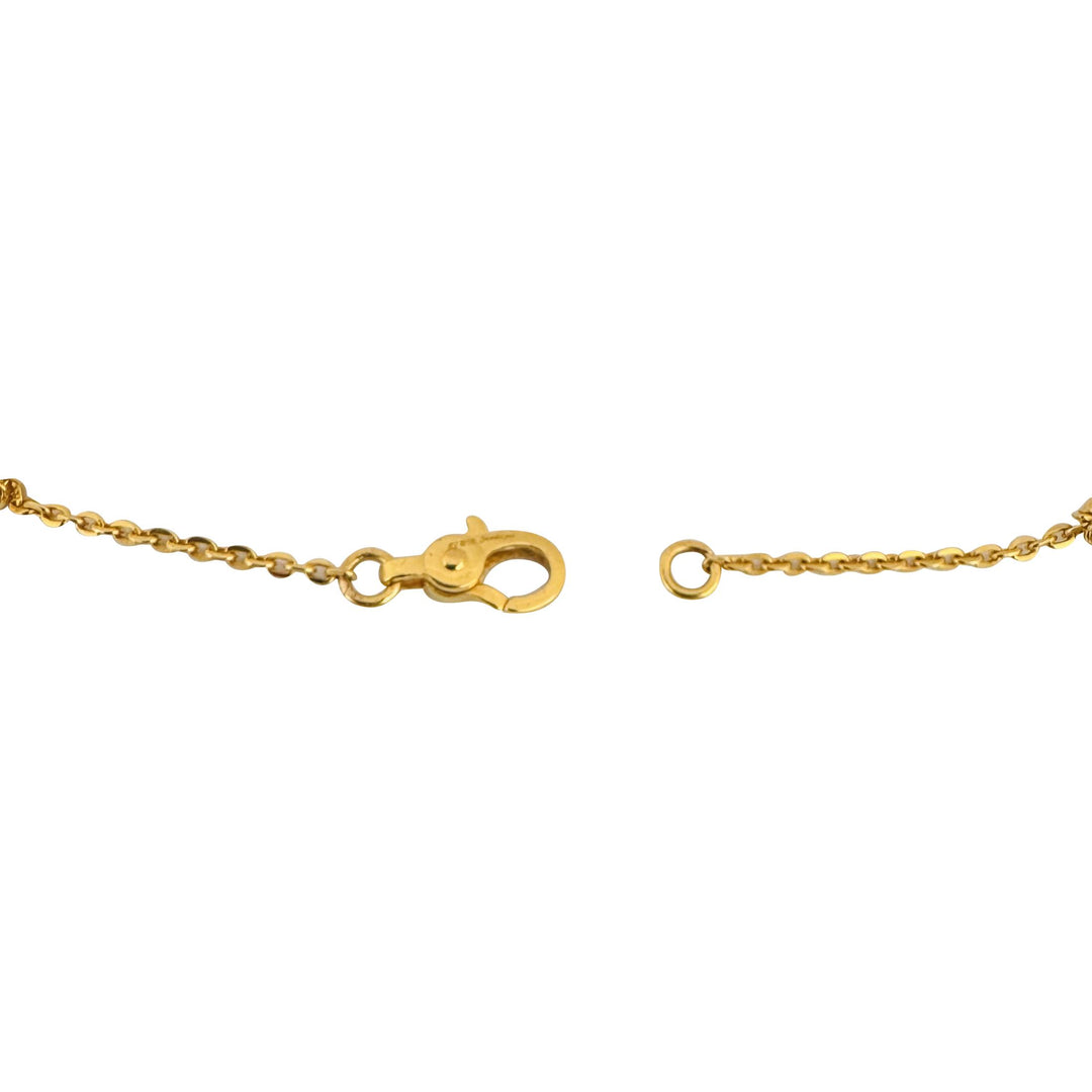 22k Yellow Gold 3.7g Very Small Cable Link Charm Bracelet 5.75"