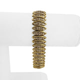 10k Yellow Gold and 3cttw Diamond Fancy Marquise Link Bracelet 7"