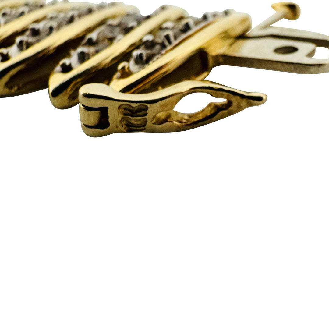 10k Yellow Gold and 3cttw Diamond Fancy Marquise Link Bracelet 7"