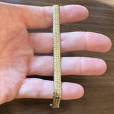 14k Yellow Gold 6.7g Ladies 7mm Flattened Fancy Link Bracelet Italy 7"