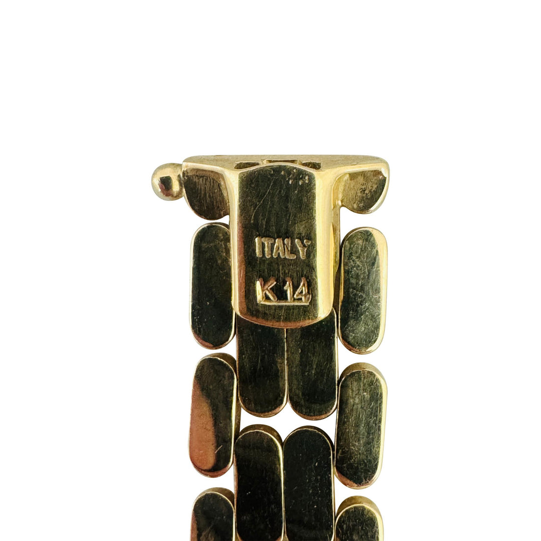 14k Yellow Gold 37.5g Heavy Polished 10mm Panther Link Necklace Italy 16.5"