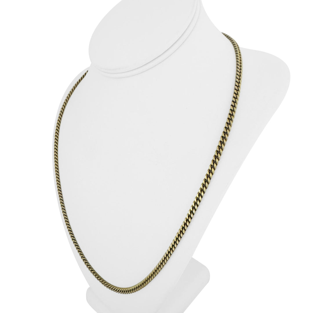 14k Yellow Gold 37g Solid Heavy Vintage 4mm Curb Link Chain Necklace 24"