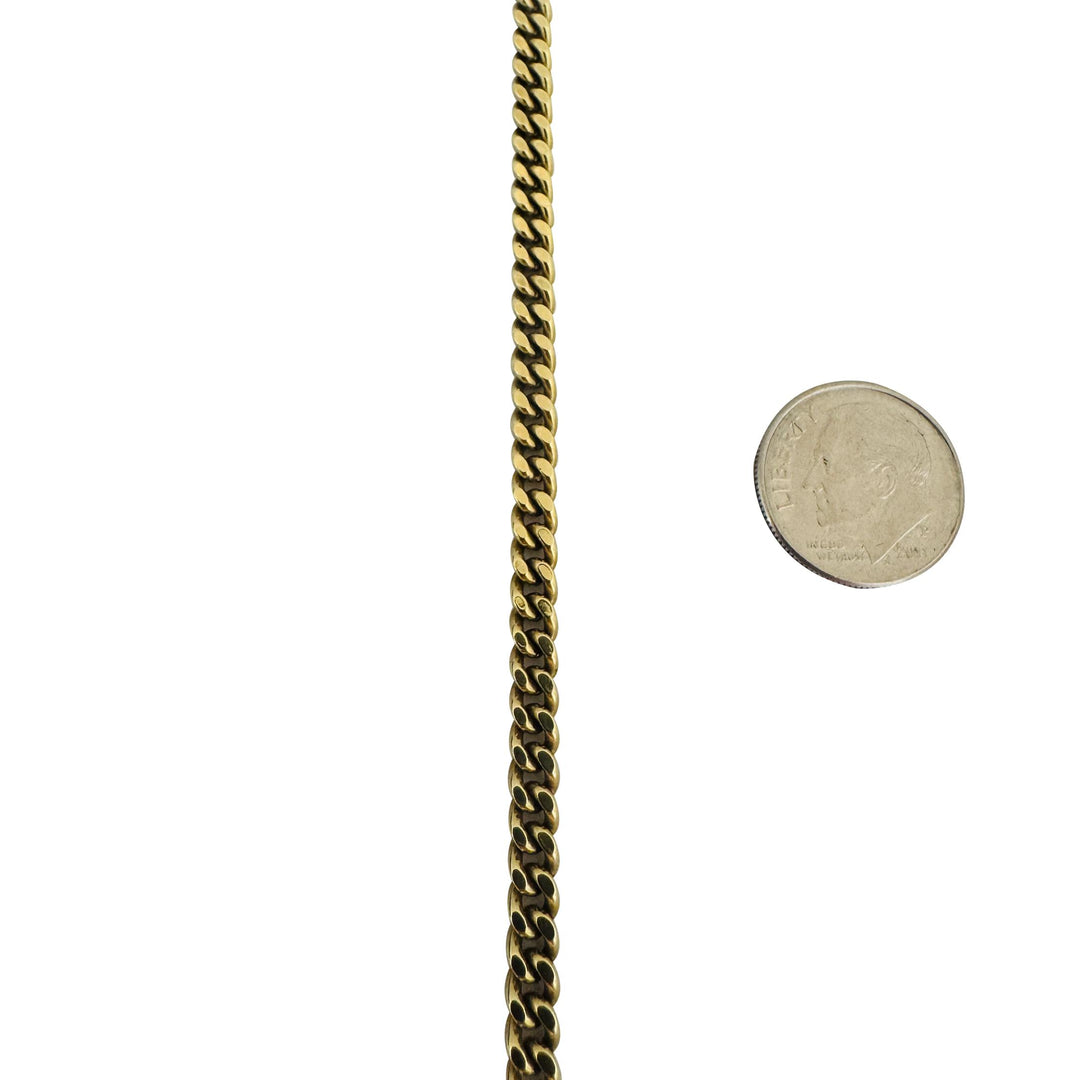 14k Yellow Gold 37g Solid Heavy Vintage 4mm Curb Link Chain Necklace 24"