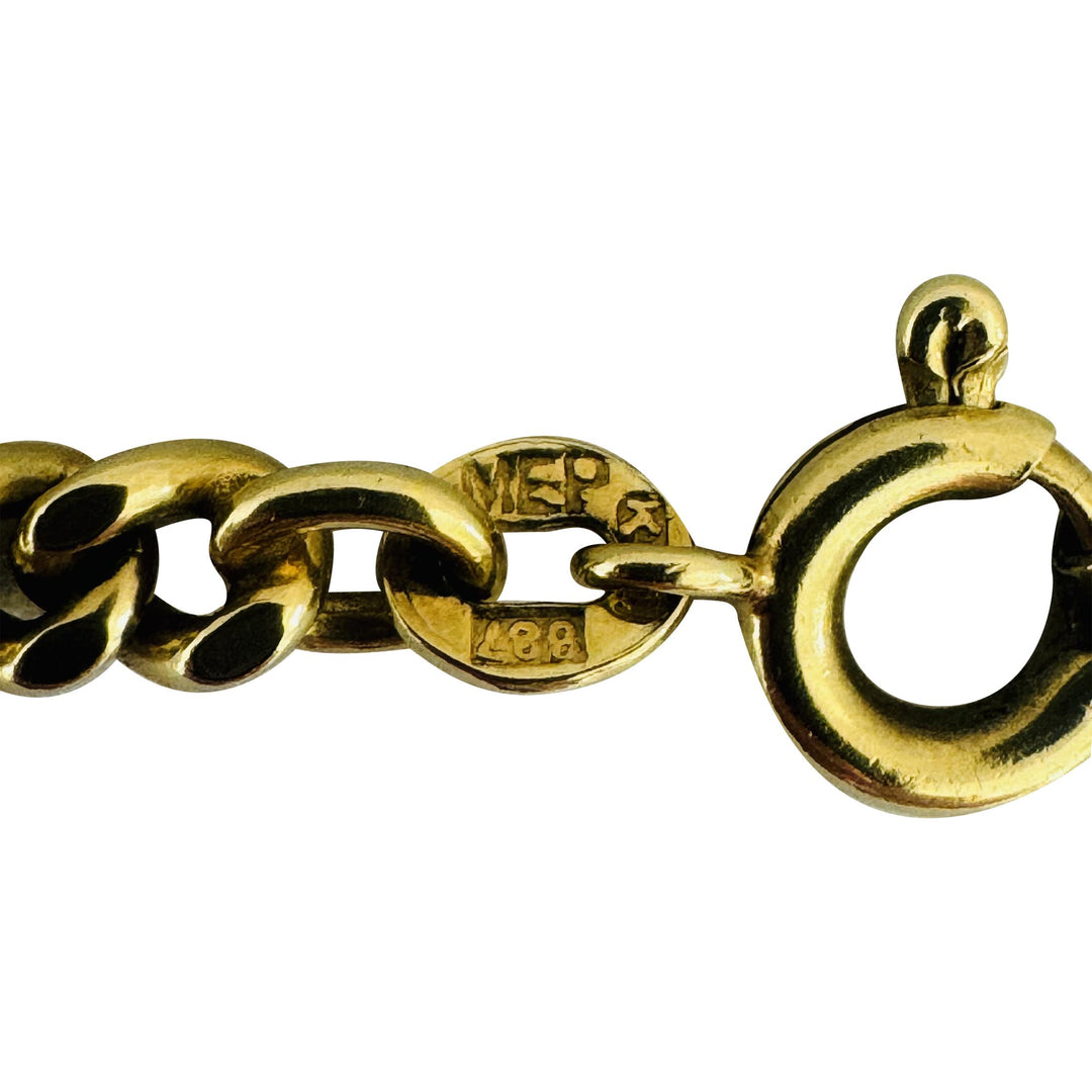 14k Yellow Gold 37g Solid Heavy Vintage 4mm Curb Link Chain Necklace 24"