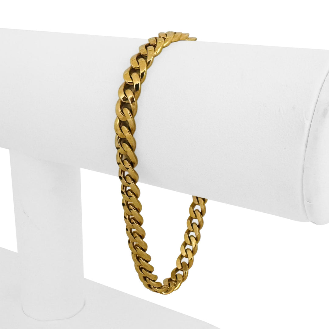 18k Yellow Gold 22.8g Solid Polished 6mm Curb Link Bracelet 7.5"