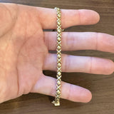 14k Yellow Gold 8.7g Ladies 5.5mm Hugs and Kisses XO Link Bracelet 8"