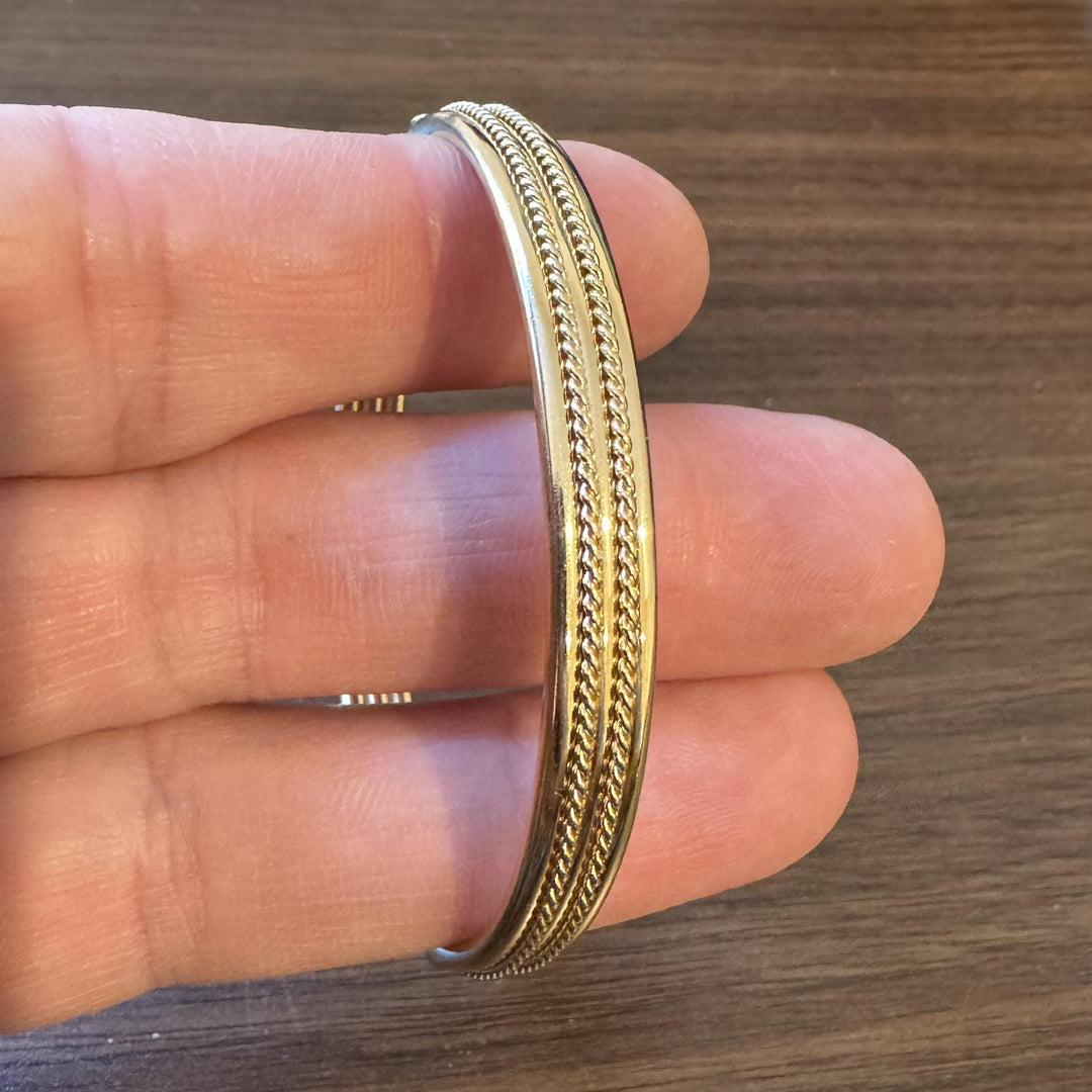 14k Yellow Gold 12.6g Ladies 7mm Rope Design Bangle Bracelet 7"