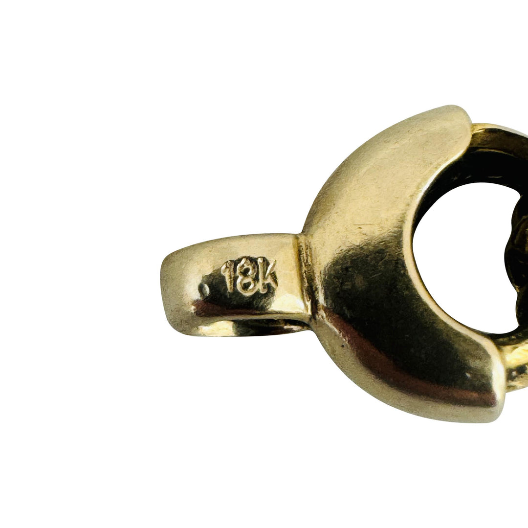 18k Yellow Gold 16.7g Vintage Ladies 9mm Fancy Circle Link Bracelet Italy 7.5"