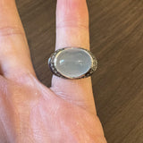Le Vian 14k White Gold Moonstone Blue Sapphire and Diamond Ring Size 7