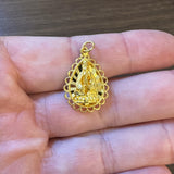 24k Pure Yellow Gold 5.9g Fancy Buddha Praying Pendant 1.2"