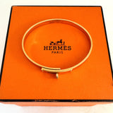 Hermes 18k Rose Gold and Diamond Kelly Bangle Bracelet Size Large