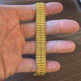 22k Yellow Gold 46.6g Solid Heavy 14mm Diamond Cut Barrel Link Bracelet 8"