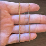 18k Yellow Gold 7.8g Solid Thin 1.5mm Box Link Chain Necklace Italy 19.5"