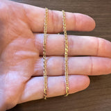 18k Yellow Gold 7.2g Solid Thin 2.4mm Mariner Link Chain Necklace Italy 19.5"