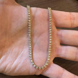14k Yellow Gold and 8cttw Diamond 27g Tennis Necklace 18.5"