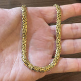 14k Yellow Gold 24.3g Vintage UnoAErre 6mm Byzantine Link Necklace Italy 17.5"