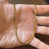 14k Yellow Gold 9g Ladies 3.5mm Byzantine Link Chain Necklace Italy 22"