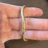 14k Yellow Gold 11.7g Diamond Cut 5mm Curved Bangle Bracelet Italy 6.75"