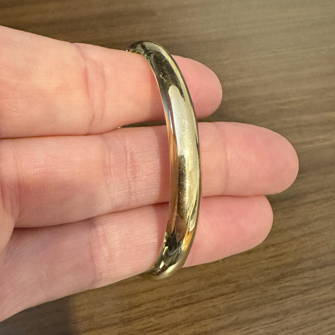 14k Yellow Gold 9.2g Ladies Polished 8mm Oval Bangle Bracelet 7.5"