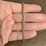 14k Yellow Gold 5g Hollow Ladies 4mm Wheat Link Bracelet Italy 7.25"
