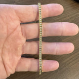 18k Yellow Gold and 2cttw Diamond 14.7g Solid Squared Tennis Bracelet 7.25"