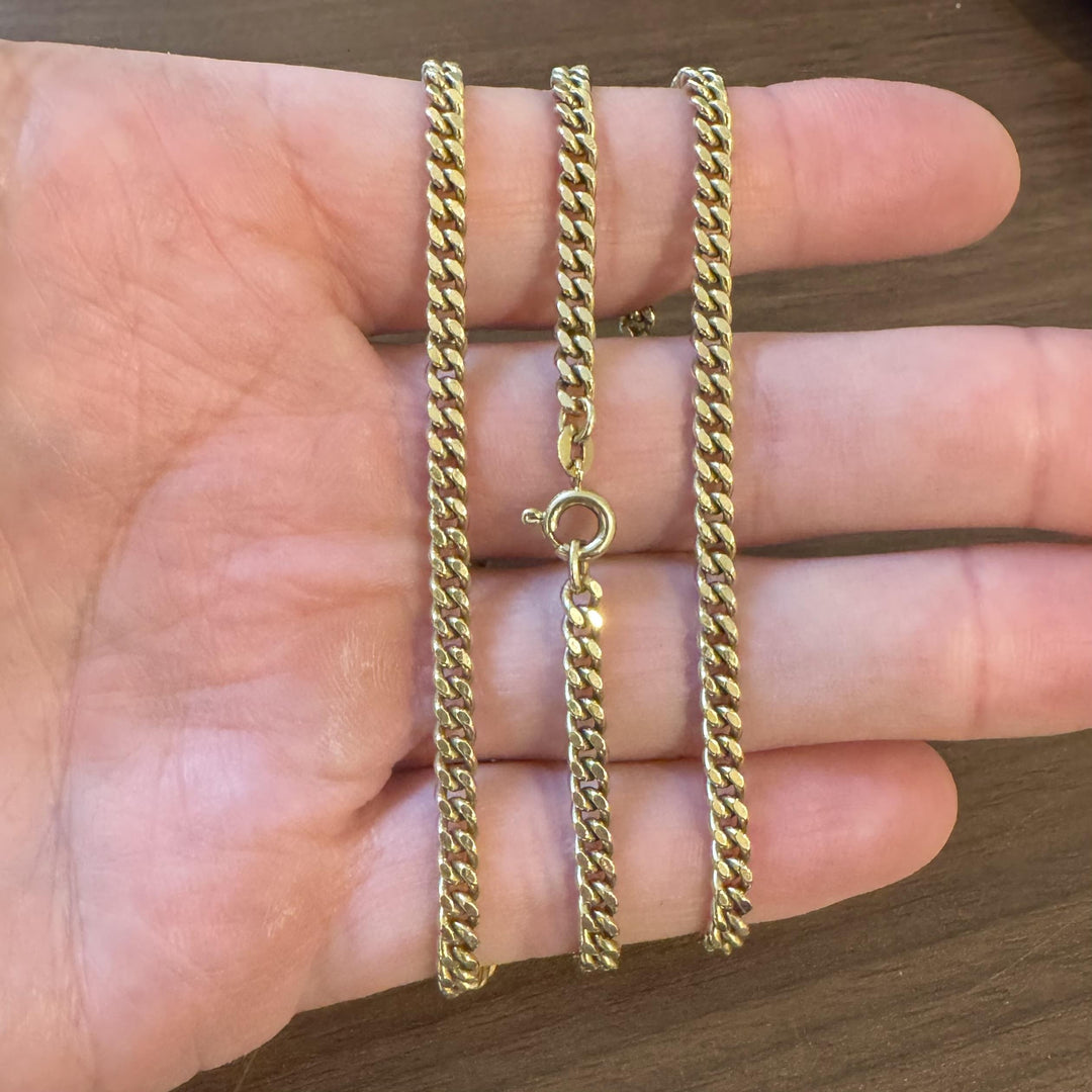 14k Yellow Gold 37g Solid Heavy Vintage 4mm Curb Link Chain Necklace 24"